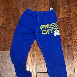 Freecity Royal Blue Joggers with Yellow Logo